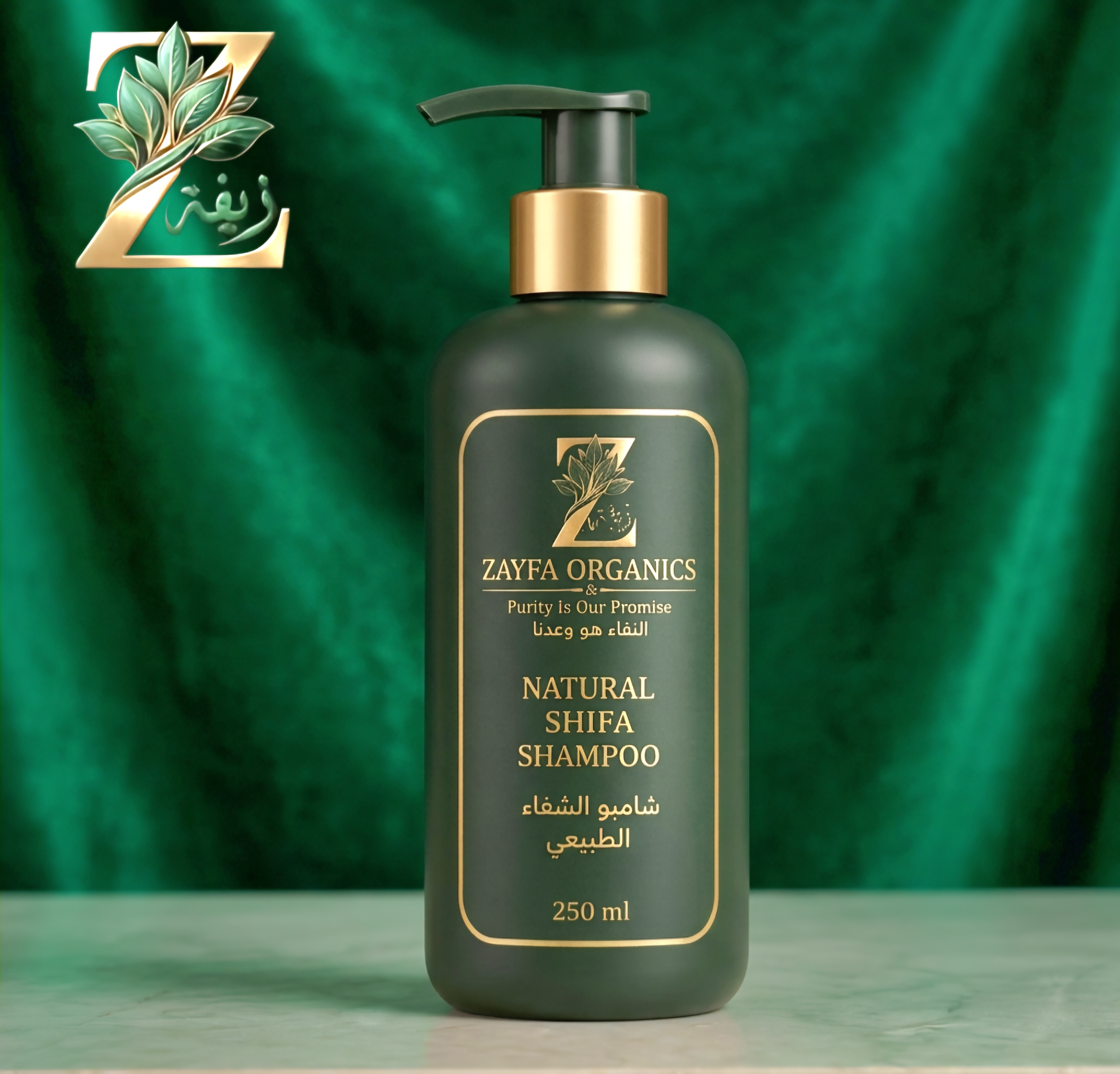 Zayfa Organics Natural Shifa Shampoo (250ml)
شامبو الشفاء الطبيعي (250 مل)