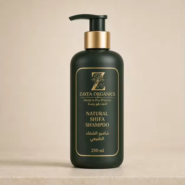 Zayfa Organics Natural Shifa Shampoo (250ml)
شامبو الشفاء الطبيعي (250 مل)